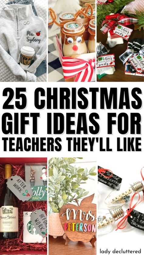 25 Christmas Gift Ideas for Teachers They'll Actually Like Simple Teacher Gifts Christmas, Clever Christmas Gift Ideas, Christmas Gift For Daycare Teacher, Teacher Gifts Christmas Cheap, 25 Christmas Gift Ideas, Christmas Gift Ideas For Teachers, Interesting Christmas Gifts, Daycare Gifts, Volunteer Appreciation Gifts