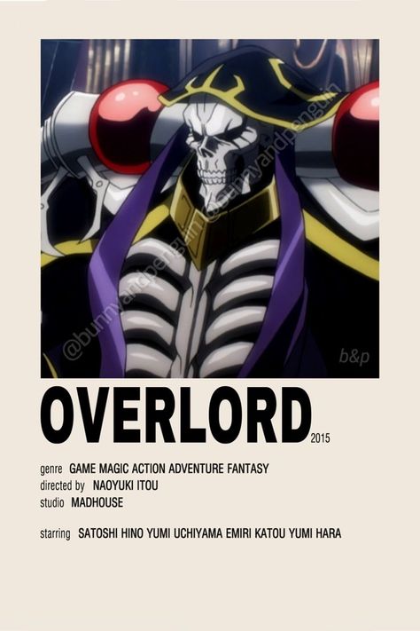 Overlord Poster Anime, Over Lord, Minimalist Anime Poster, Poster Polaroid, Overlord Anime, Minimalist Anime, Tokyo Ghoul Cosplay, Skin Aesthetics, Anime Suggestions