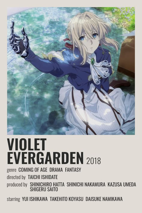 Violet Evergarden Poster, Top 5 Anime, Reborn Anime, The Garden Of Words, Japanese Animated Movies, Violet Evergarden Anime, Anime Suggestions, Film Anime, Kyoto Animation