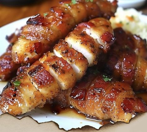 Bacon Brown Sugar Chicken Tenders – Tnextrecipes Bacon Brown Sugar Chicken, Bacon Wrapped Chicken Tenders, Brown Sugar Chicken, Brown Sugar Bacon, Jamie Oliver Recipes, Bacon Wrapped Chicken, Chicken Tender Recipes, Healthy Slow Cooker, Slow Cooker Recipes Healthy