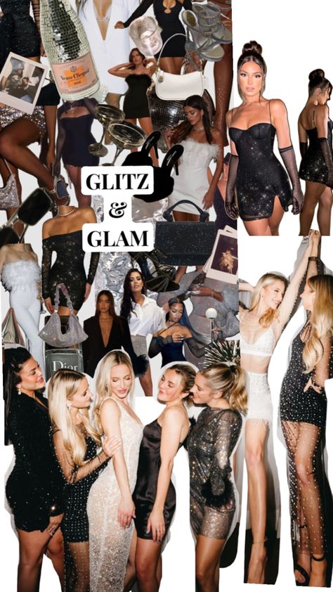 Glitz And Glamour Party, Bachelorette Party Outfit Themes, Glitz And Glam Outfit, Glam Party Outfit, Bachelorette Outfit Themes, Bachelorette Party Props, Vegas Theme Party, Vegas Bachelorette Party, Glamour Party