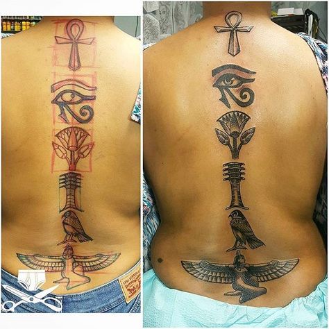 Nefertiti Tattoo, Ankh Tattoo, Tattoo Son, Egyptian Tattoo Sleeve, African Tattoo, Queen Tattoo, Black Girls With Tattoos, Spine Tattoos For Women, Tattoos For Black Skin