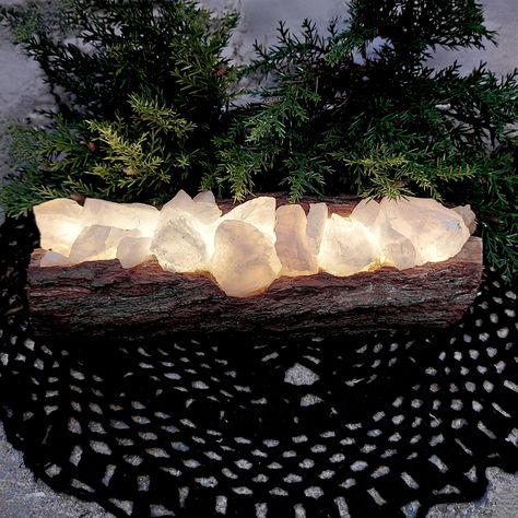 Crystal Healing Room, Forest Lounge, Rock Display, Resin And Wood Diy, Crystal Lamps, Healing Room, Forest Wood, Rock Gifts, Flower Pot Crafts