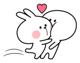 Spoiled Rabbit "LOVE" sticker #8483631 Spoiled Rabbit, Smiley Happy, Cute Love Memes, Cute Bear Drawings, Chat Stickers, Cute Cartoon Images, Cute Animal Drawings Kawaii, Cute Love Cartoons, Cute Cartoon Drawings