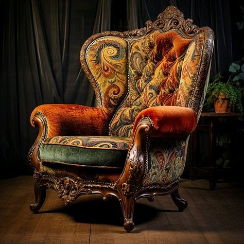 Cozy Sofas, Maximalist Decor Bedroom, Bohemian House Decor, Eclectic Chairs, Bright Furniture, Overstuffed Chairs, Funky Chairs, Fantasy Furniture, Boho Chair