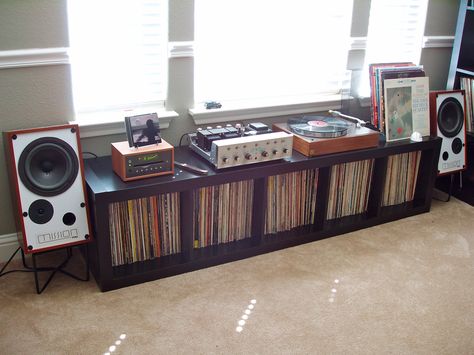 Click this image to show the full-size version. Record Player Setup, Office System, Record Room, Lp Storage, Record Player Stand, Music Rooms, Turn Table Vinyl, Listening Room, Audio Room