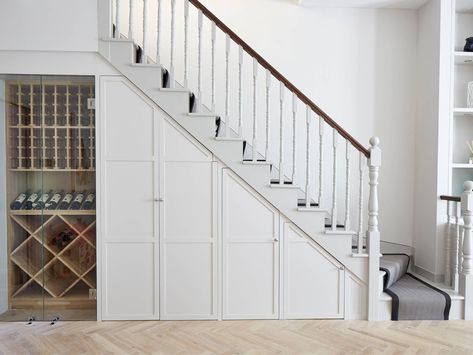 Under Stairs Wine, Wine Cupboard, Storage Under Staircase, Under Staircase, Under Stairs Wine Cellar, Blakes London, Space Under Stairs, Transitional Staircase, Steel Frame Doors