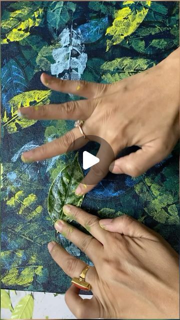 Art Tutorials by Pooja on Instagram: "Leaf print painting / Depth leaves painting / Easy leaf impressions painting  ** YouTube channel name - Pooja’s Art Studio *** YouTube link is in bio.  #diycrafts #diyhomedecor #noidaartist #leafptinting #leafart #leafartwork #vlog #artvlog #dailyarts #instaartist #depthleavespainting #leafprint #youtubevlog" Pressed Leaf Art, Dry Leaf Art, Leaves Painting, Leaf Artwork, Pressed Leaves, Painting Easy, Print Painting, Dry Leaf, S Art