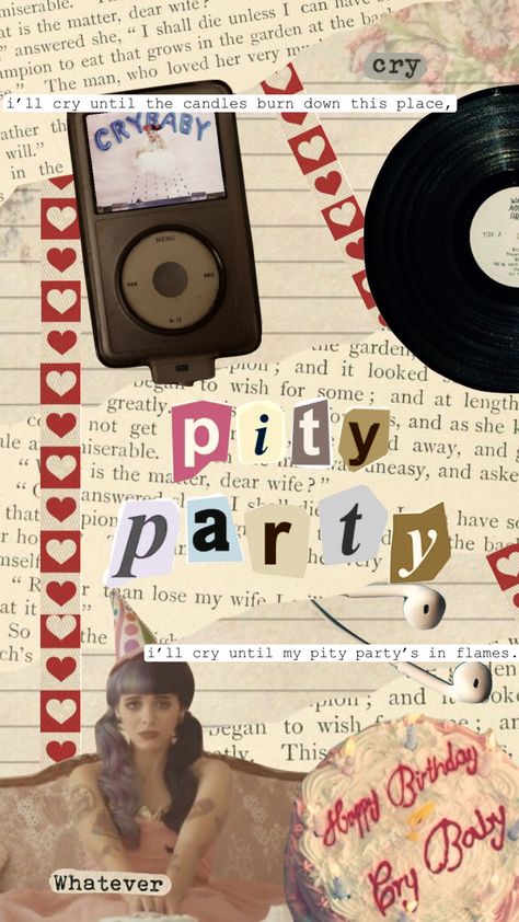 Alexa play Pity Party by Melanie Martinez #aesthetic #moodboard #music #collage #shuffles #melaniemartinez #crybaby #pityparty Pity Party Wallpaper, Pity Party Melanie Martinez, Melanie Martinez Pity Party, Melanie Martinez Aesthetic Pity Party, Y2k Wallpaper Melanie Martinez, Music Posters Melanie Martinez, Melanie Martinez Collage Wallpaper, Melanie Martinez Poster Cry Baby, Melanie Martinez Dollhouse