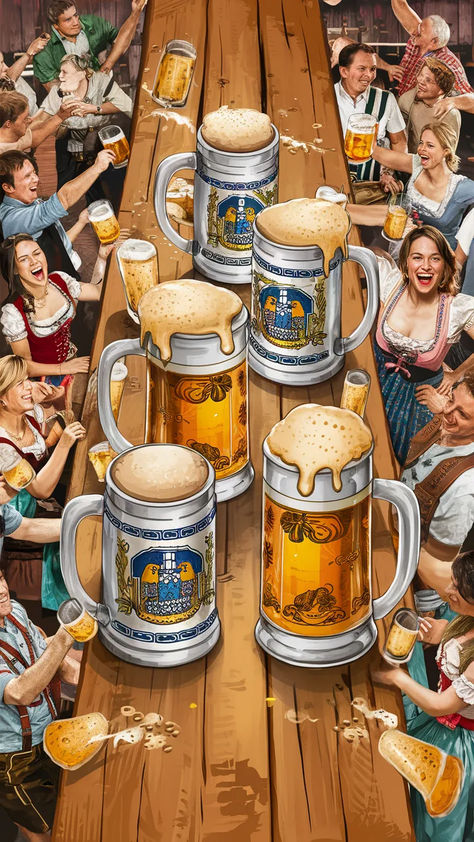 Man Shed Bar, Octoberfest Beer, Beer Posters, Beer Brewing Recipes, Beer Games, German Beer Mug, Brewing Recipes, Beer Pictures, German Beer Steins