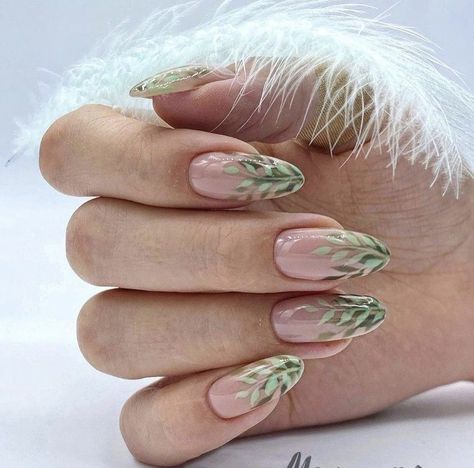 Cottagecore Nails, Ivy Nails, Nails Coffin Short, Boho Nails, Art Nail Art, Nails Pretty, Broken Nails, Aesthetic Nails, Nails Aesthetic