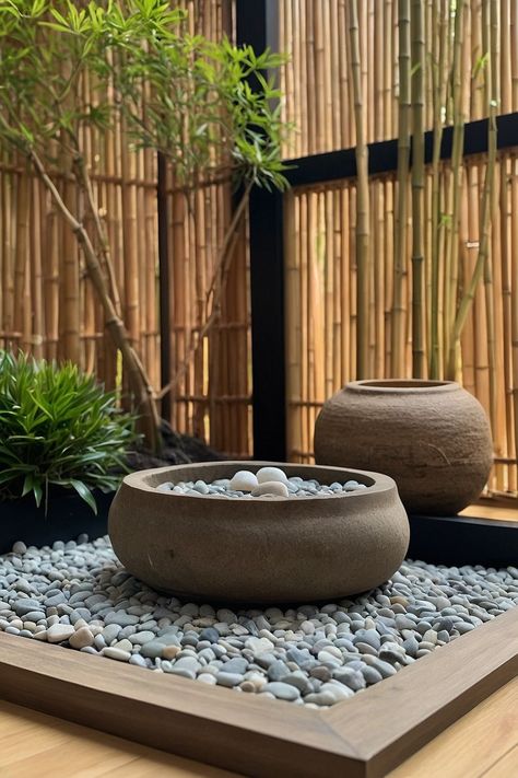 Corner Zen Garden Ideas, Zen Terrace, Japandi Patio, Jardin Zen Interior, Zen Balcony, Japanese Courtyard Garden, Corner Landscaping, Japanese Garden Decor, Garden Landscaping Diy