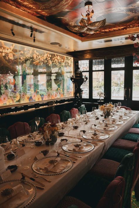 An intimate wedding breakfast at The Ivy Asia, London The Ivy Asia, The Ivy Chelsea, Pink Blossom Tree, London Living Room, Town Hall Wedding, Minimalist Gown, Monochrome Weddings, Music Photographer, Table Styling