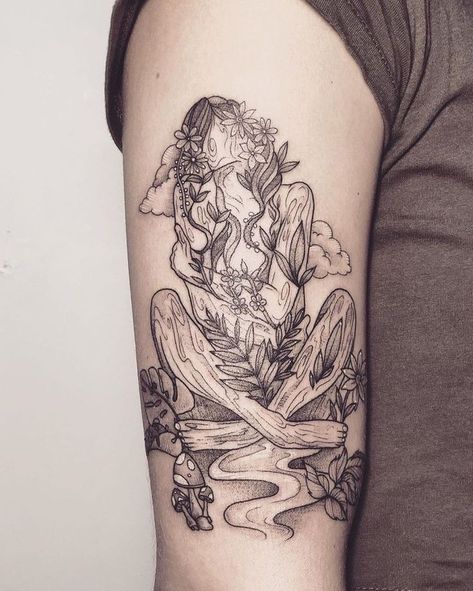 Mother Earth Tattoo, Earthy Tattoos, Earth Tattoo, Mother Nature Tattoos, Nature Tattoo Sleeve, Hippie Tattoo, Feminine Tattoo, Thigh Tattoos Women, Collar Bone