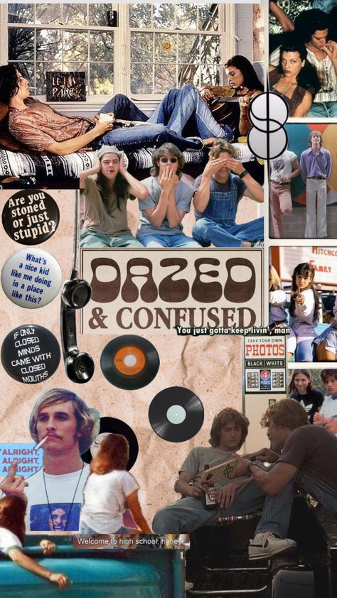 dazed & confused wallpaper 🍃 #dazedandconfused #fyp #shifting #vintage #vibes Dazed And Confused Wallpaper, Dazed And Confused Aesthetic, David Wooderson, Dazed And Confused Movie, Krp Themes, Movie Classics, Dazed Confused, Hippie Lifestyle, Dazed And Confused