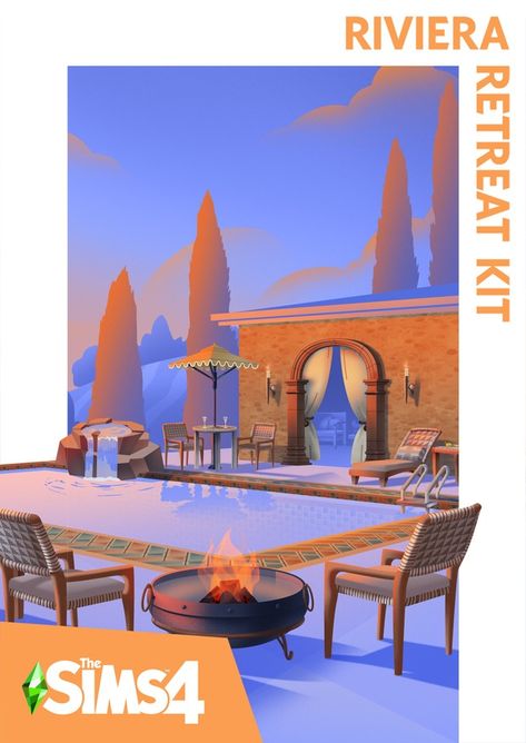 RIVIERA RETREAT KIT TO BASE GAME | Patreon Rock Fountain, School Fees, Game Codes, Los Sims, Life Stages, Online Game, Happy Summer, The Sims4, Sims 4 Mods