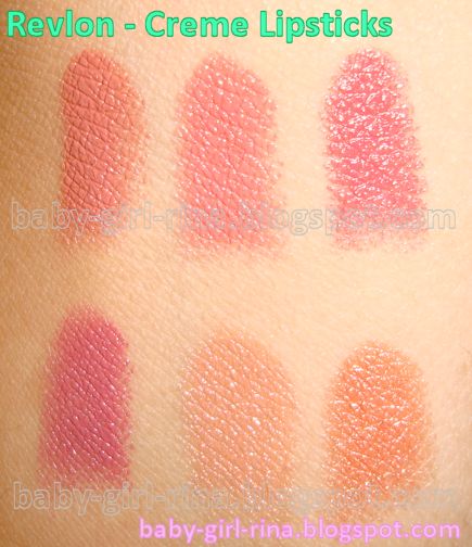 Revlon Super Lustrous Creme Lipsticks from left to right: Ginger Rose (131), Pink In The Afternoon (415), Pink Velvet (423) Sassy Mauve (463), Just Buff Enough (613), Peach Me (628) Revlon Peach Me Lipstick, Ginger Rose, Peach Lipstick, Revlon Super Lustrous Lipstick, Revlon Super Lustrous, Rose Lipstick, Rose Velvet, Creme Lipstick, Lipstick Swatches