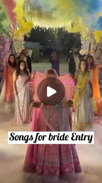 Wedding Inspiration | Bridal accessories on Instagram: "Best song ideas for bride Entry 💕  Via @weddography_  Follow @weddinganswers for latest wedding ideas  . . . . . . . . . . . . . . . . . DM for promotions and features   #bridalentry #brideentry #dancingbride #bridesmaids #entrydupatta" Wedding Entry Ideas For Bride, Bride Wedding Entry Ideas, Latest Bridal Entry Ideas, Brides Entry Ideas, Bridal Entry With Parents, Bridesmaid Songs, Bride Entry Songs, Bride Entry Indian Wedding, Entry Of Bride