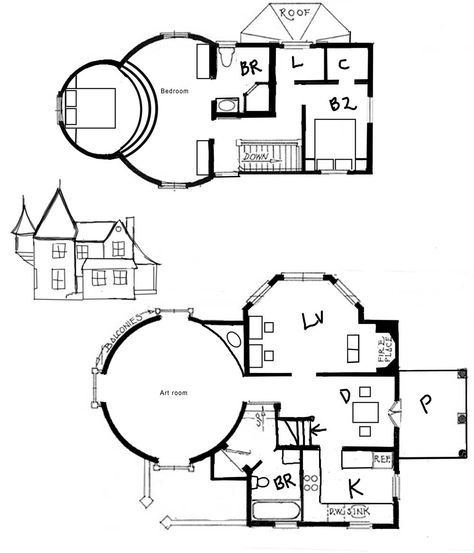 A little tudor manor based off this one https://www.architecturaldesigns.com/house-plans/turreted-tudor-cottage-11605gc House With Turret Home Plans, Library Room Layout Floor Plans, Whimsical House Floor Plans, House Plans With Turret, Witch House Blueprint, Cottage With Turret, Fantasy Cottage Floor Plans, Fantasy House Floor Plans, Witchy Cottage Floor Plan