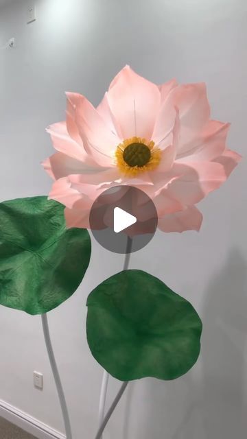 Paper Lotus, Handmade Tutorial, Lotus Leaves, Giant Flowers, Crepe Paper, Decoration Design, Flower Crafts, Lotus Flower, Floral Decor