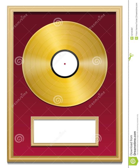 Vinyl Record Printable, Frame Vinyl Records, The Golden Record, Gold Record Plaque, Golden Record, Gold Record, Golden Red, Vision Board Goals, Golden Frame