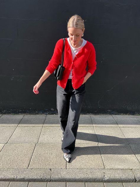 Shop Gaspard Cardigan and other curated products on LTK, the easiest way to shop everything from your favorite creators. Gaspard Cardigan, Cardigan Outfit Aesthetic, Winter Inspo Outfits, Red Top Outfit, Outfit Cardigan, London Outfit, Fashion Influencer, City Outfits, Effortlessly Chic Outfits