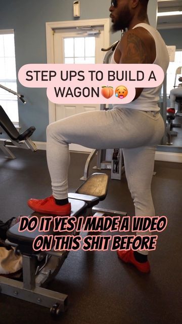 Slade Williams (Funny Fitness) on Instagram: "🍑Do Step Ups To Build Some Cheeks!…SHARE W YA HOMEGIRL W THE FLAT BOOTY😬.. . Step ups build glutes simply because one of the main functions of your glutes are STEPPING…. . These are also used by Physical Therapists quiet often…. . Once you get good at the regular form…try adding two dumbells for added stress on them YEEKS!🍑👏🏾 . GLUTE PROGRAMS READY!!! LINK IN BIO🔥 START YOUR NEW YEARS RESOLUTION EARLY! #gluteworkout #glutesworkout #glutes #fitn Glutes Dumbells Workout, Dumbell Step Up, Glute Focused Step Ups, Weighted Step Ups For Glutes, How To Do Step Ups For Glutes, Step Ups For Glutes, Build Glutes, Building Glutes, Lifting Memes