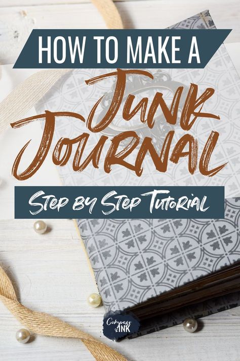 A step by step tutorial on how to make a junk journal including tutorials on making junk journal signatures, junk journal covers, and stitching your junk journal. How To Make Junk Journal Signatures, Journal Signatures, Junk Journal Covers, Homemade Journal, Bookbinding Tutorial, Smash Journal, Bullet Journal Weekly Spread, Diy Journal Books, Vintage Junk Journal