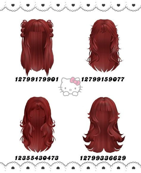 Barry Avenue Codes Hair Red, Red Bangs Roblox Code, Red Codes Brookhaven, Red Hair Codes Brookhaven, Roblox Red Hair Codes Bangs, Red Hair Code Brookhaven, Brookhaven Outfit Codes Red, Red Hair Codes Berry Ave, Red Hair Bloxburg Codes