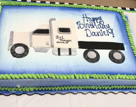 60th birthday cake! Truck driver theme Truck Driver Birthday Party Ideas, Semi Birthday Cake, Truck Driver Birthday Cake, Cake For 60th Birthday Men, Birthday Cake Truck, Truck Driver Cake, Cake For 60th Birthday, 60th Birthday Men, Semi Truck Cakes