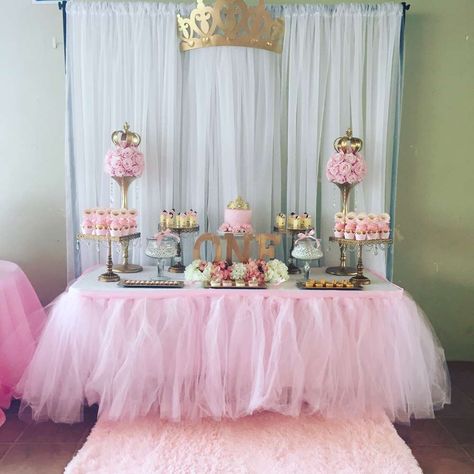 Princess Birthday Party Ideas | Photo 6 of 11 Tutu Table, Princess Theme Birthday, Backdrop Photo, Princess Theme, Baby Shower Princess, Birthday Table, Princess Birthday Party, Pink Party