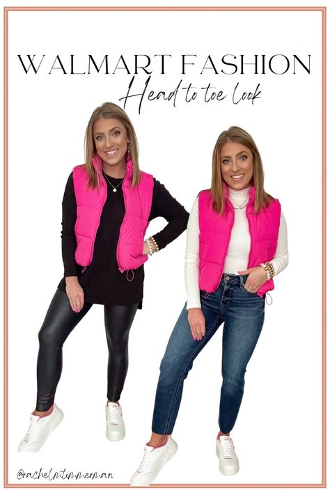 No Boundaries Juniors Puffer Vest curated on LTK Hot Pink Puffer Vest Outfit, Pink Puffer Vest Outfit, Pink Vest Outfit, Fall Vest Outfits, Puffer Vest Outfit, Vest Outfits For Women, Xmas Outfits, Teacher Clothes, Fall Vest