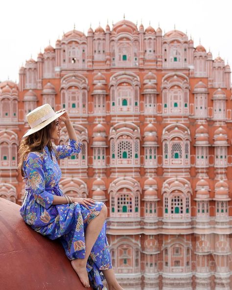 a labor of love, raahi living is my heart and soul poured into every stitch, every hue. countless sleepless nights, pondering colour… | Instagram Hawa Mahal Photoshoot, Rajasthan Poses, Hawa Mahal Photography, Jaipur Photos, Jaipur Itinerary, Jaipur Photography, City Palace Jaipur, Jaipur Travel, Hawa Mahal