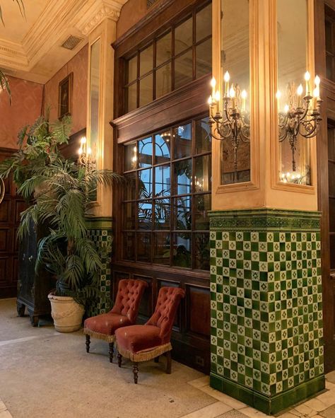 1930s Hotel Aesthetic, 70s Hotel Lobby, Victorian Hotel Exterior, 1920s Hotel Aesthetic, Old Hotel Aesthetic, Vintage Hotel Aesthetic, 1940s Hotel, Old Hotel Room, 1920s Hotel