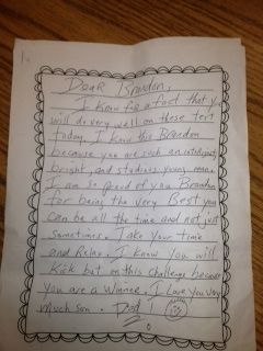 Have parents write a letter to their children encouraging them to do well on standardized testing Staar Test Motivation Letters, Encouraging Letters To Kids Before Test, State Testing Encouragement From Parents, Letter Of Encouragement For Kids Testing, Encouraging Notes For Kids Testing, Words Of Encouragement For Kids Testing, Encouraging Letters, Staar Test Motivation, Testing Coordinator