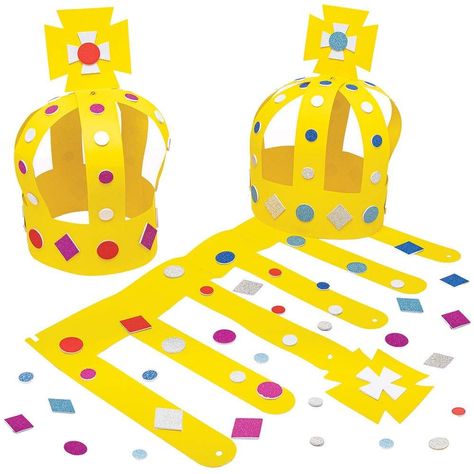 Royal Crown Kits - Baker Ross Coronation Ideas, Jubilee Party, King Craft, King And Queen Crowns, Royal Craft, Hanging Craft Ideas, Crown Art, Crown For Kids, Preschool Planning