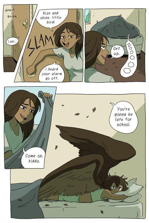 Spread Your Wings :: Pages 0-3 | Tapas Winged People, Bird People, Wings Drawing, Wings Art, Creature Drawings, Mythical Creatures Art, Cute Comics, Break Free, Creature Art