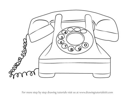 Telephone Drawing, Old Phones, Phone Drawing, App Ikon, Telephone Vintage, Vintage Phone, Learn Drawing, Vintage Phones, Phone Art