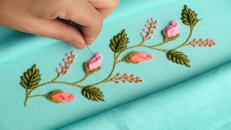 Embroidery Enthusiasts Unite: Handcrafted Flower Masterclass | #handcrafted #embroidery #flowers | By Breezy Embroidery Saree Embroidery Design Sketch, Border Hand Embroidery Designs Patterns, Saree Border Designs Embroidery, Saree Embroidery Design Simple, Hand Embroidery Border Designs, Embroidery Design Sketch, Easy Hand Embroidery, Pastel Outfits, Wilcom Embroidery