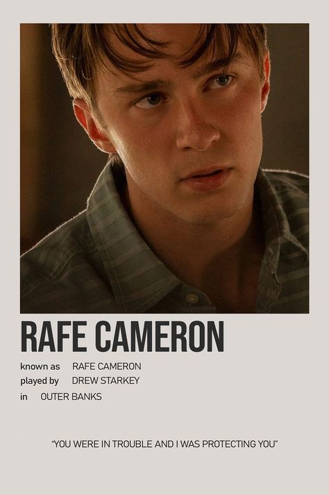 Movie Character Posters, Minimalist Polaroid Poster, Outer Banks Style, Rafe Cameron, Outer Banks Beach, Girl Gang Aesthetic, Cute Guy Pics, Film Posters Minimalist, Polaroid Poster