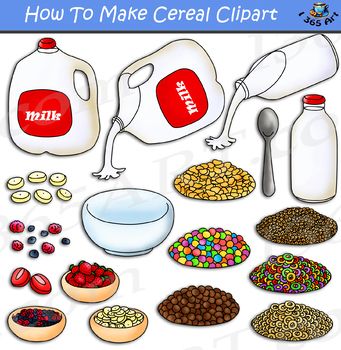 Cute Food Clipart, Paper Food Printable, Making Cereal, How To Make Cereal, Milk Pouring, Types Of Cereal, Baby Alive Food, Free Printable Paper Dolls, Paper Doll Printable Templates