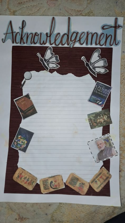 Social Justice Project Ideas, History Project File Ideas, Commerce Project Cover Page, Creative Book Cover Design Ideas Handmade, Acknowledgement Design, Acknowledgement For Project Design, History Project Ideas Creative, Acknowledgement For Project, Assignment Ideas Creative Front Page