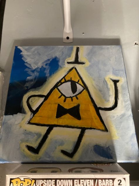 Gravity Falls Painting, Falls Painting, Canvas Cartoon, Disney Canvas Art, Med Tech, Trippy Painting, Canvas Drawing, Small Canvas Paintings, Hippie Painting