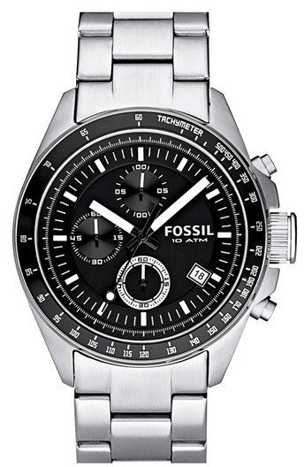 Fossil Chronograph Tachymeter Watch, 44mm - Men Fossil Watches For Men, Small Watch, Mens Fashion Watches, Citizen Watch, Fossil Watch, Fossil Watches, Dive Watches, Stainless Steel Watch, Breitling Watch