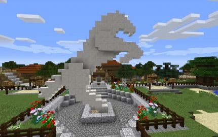 Minecraft Horse Statue, Statue Minecraft, Statue Ideas, Minecraft Horse, Warrior Statue, Minecraft Statues, Braids Ideas, Horse Statue, Minecraft Survival