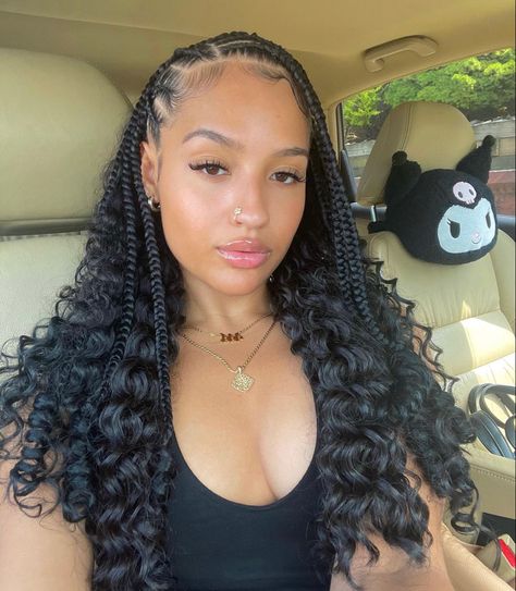 Braid For Big Forehead, Cornrows Braids For Black Women, Curly Hair Accessories, Curly Hair Braids, 100k Followers, Big Box Braids Hairstyles, Black Ponytail Hairstyles, Cute Braided Hairstyles, Braids Hairstyles Pictures