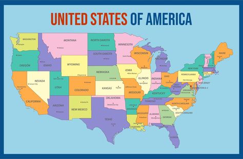 America States, Map Of The Us, Map Of America, Printable Us States Map, Usa Maps States, United States Of America Map, Blank United States Map, United States Map With Capitals, United States Map Printable