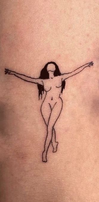 Silouhette Tattoo Woman, Misandrist Tattoo, Platonic Love Tattoo, Risky Tattoos, Screaming Woman Tattoo, 3 Dancing Ladies Tattoo, Fierce Woman Tattoo, Women Silloute Tattoo, Women Power Tattoo Ideas