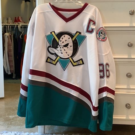 Mighty Ducks Conway Hockey Jersey Mighty Ducks Jersey, Junior Year Outfits, The Mighty Ducks, Mighty Ducks, Junior Year, Hockey Jersey, The Mighty, Nhl, Things To Wear