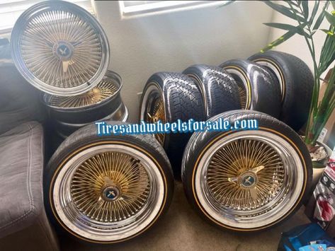 Got a set of 17” Zeniths & Vogues $1000 And got a set of 16” Daytons … $1200 Tap’N You need Em. Website 👉 tiresandwheelsforsale.com I have all tires plus adapters for both set of rims #zenith #ZenithVogues #Goldthangs #Goldones #wheels #Rims Dayton Rims, Old Ones, Tires, Tap, Quick Saves